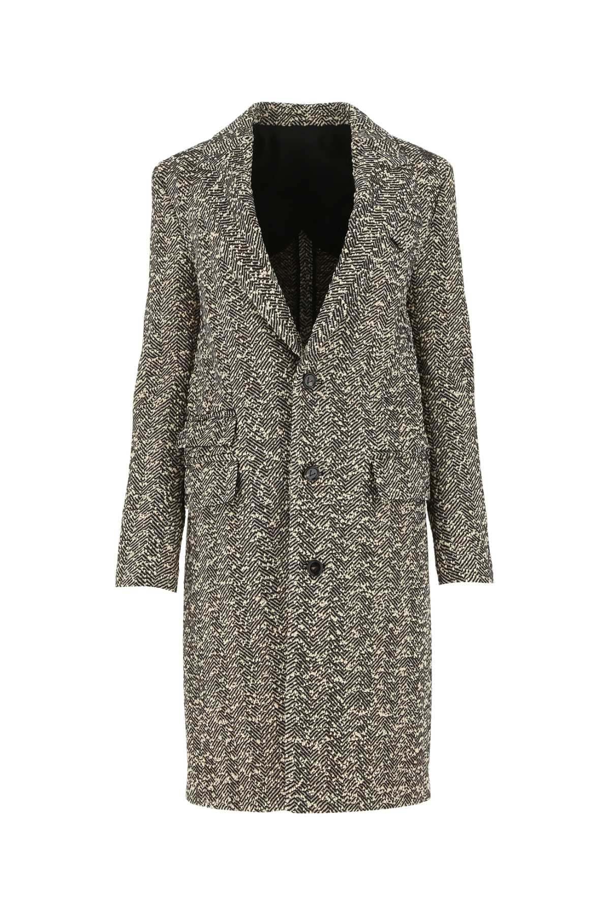 Herringbone Wool Coat — Gray