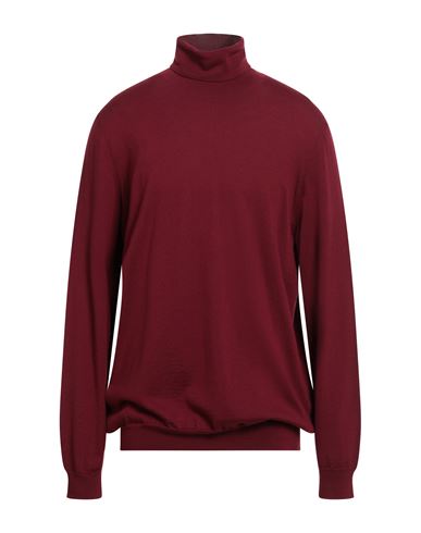 Man Turtleneck Burgundy Size XXL Merino Wool