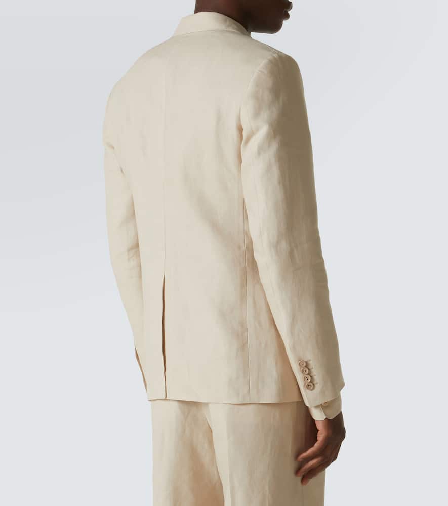 Double-breasted linen blazer