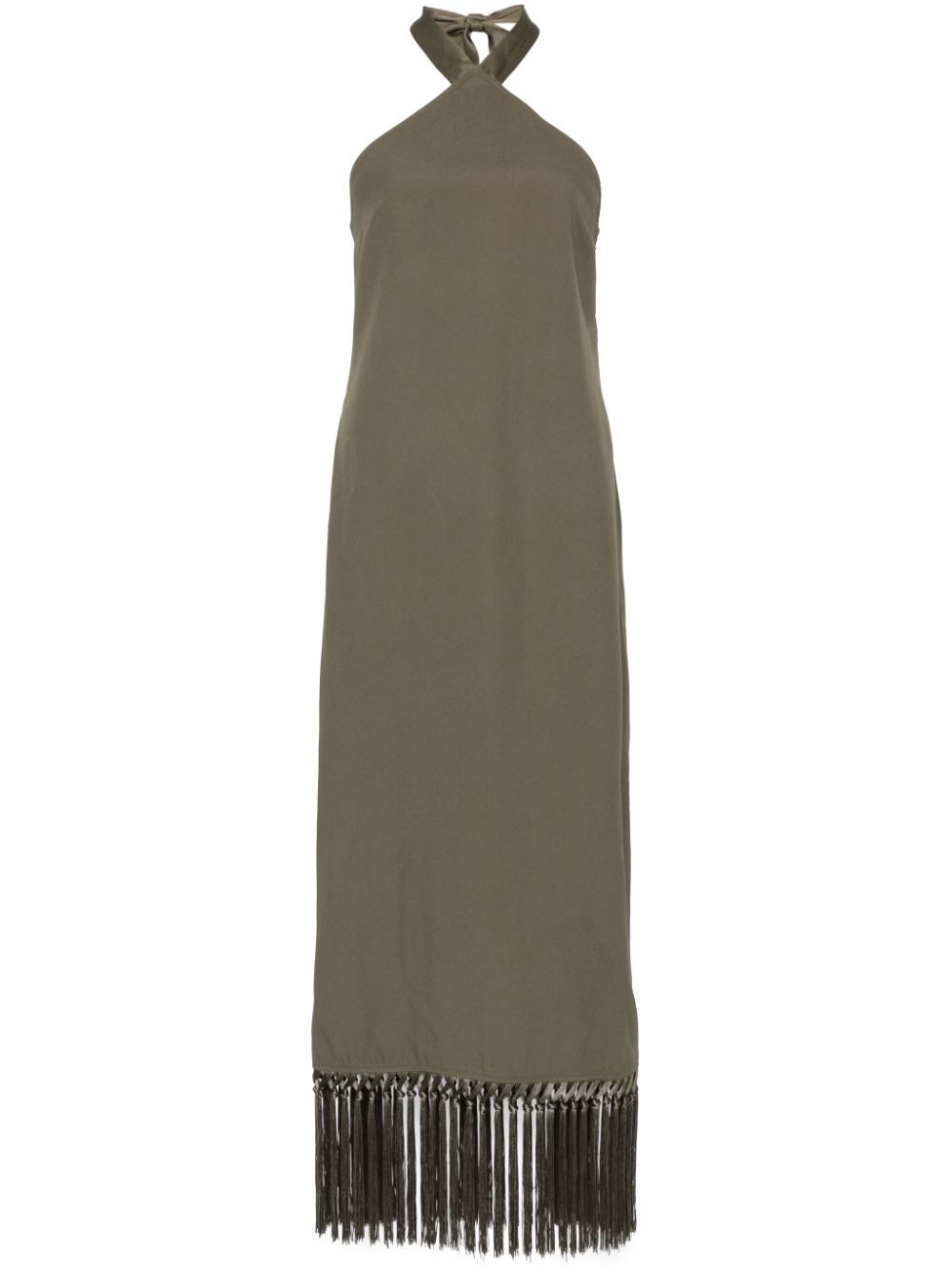 Fringed midi dress - Green
