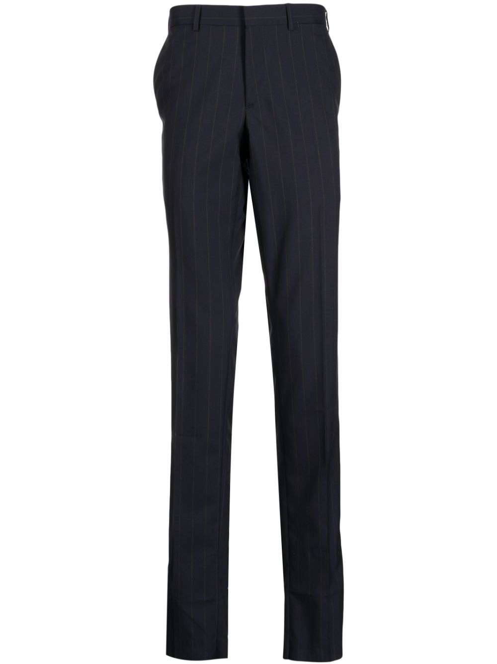 Striped straight-leg trousers - Blue