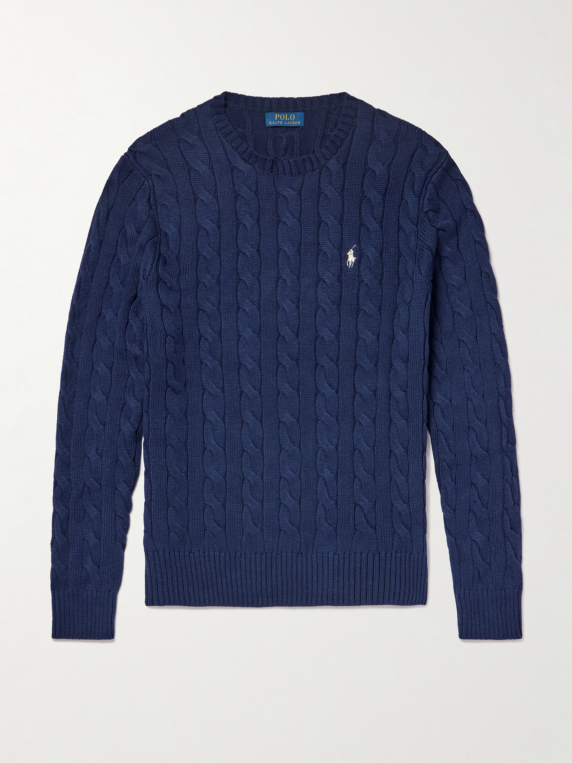 Men - Driver Logo-Embroidered Cable-Knit Cotton Sweater