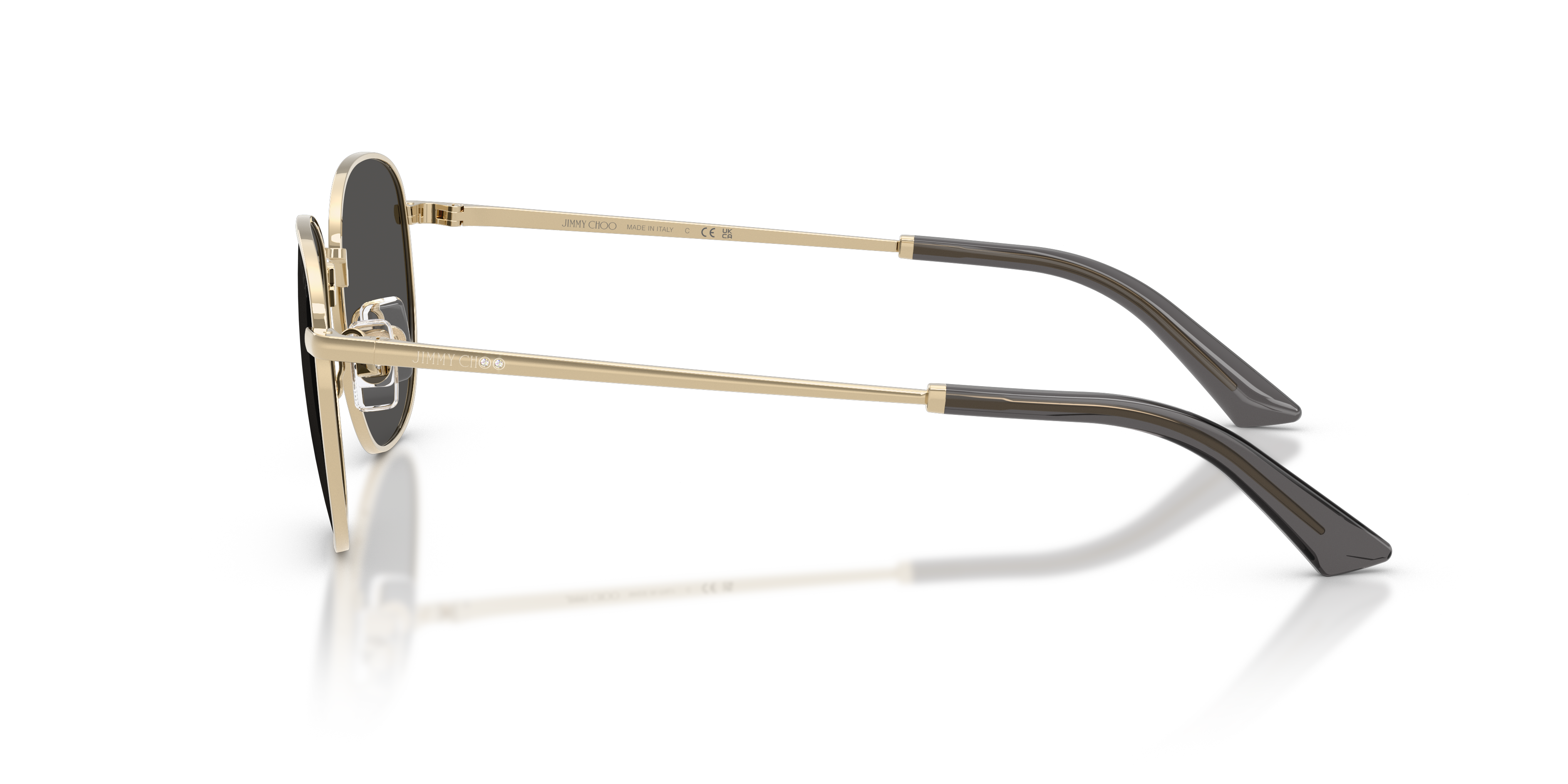 Jimmy Choo Donna Jimmy Choo JC4025B 300687 Occhiali da sole Metallo Oro Grigio Pantos Normale