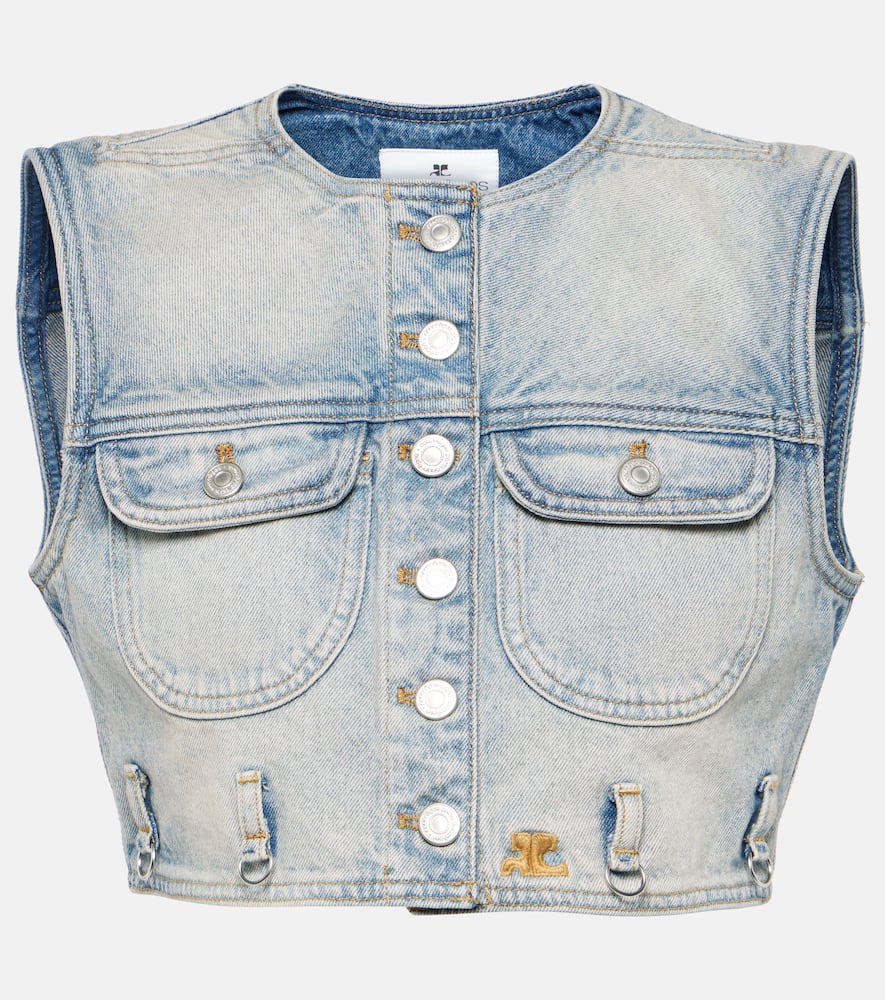 Courrèges Cropped denim vest