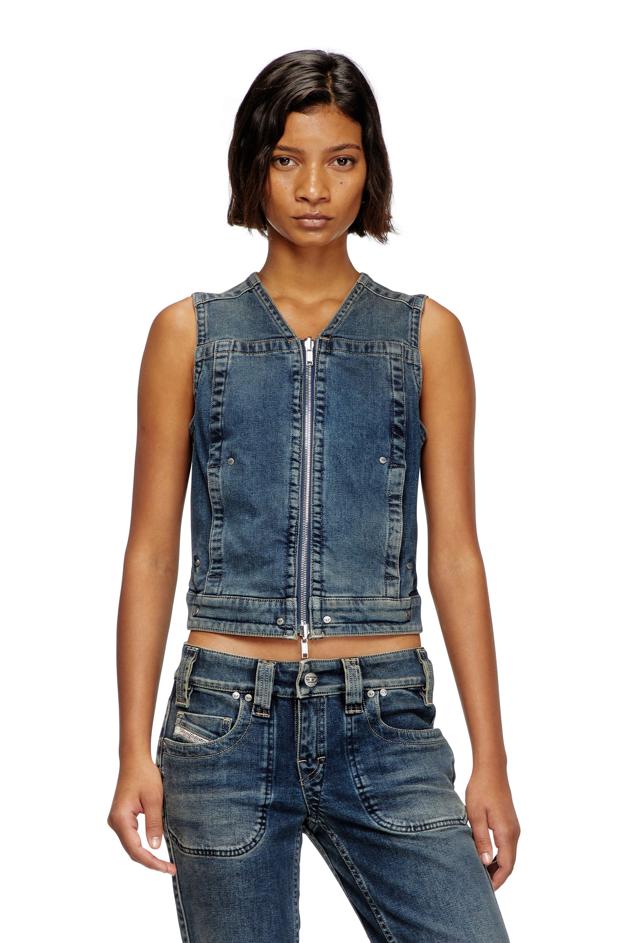 Zipped top in Rehab denim - Tops - Woman - Blue