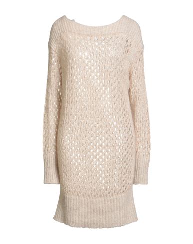 Woman Mini dress Beige Size S Polyamide, Acrylic, Mohair wool, Polyester