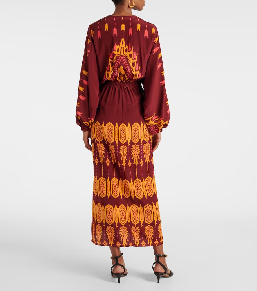 Printed silk wrap dress