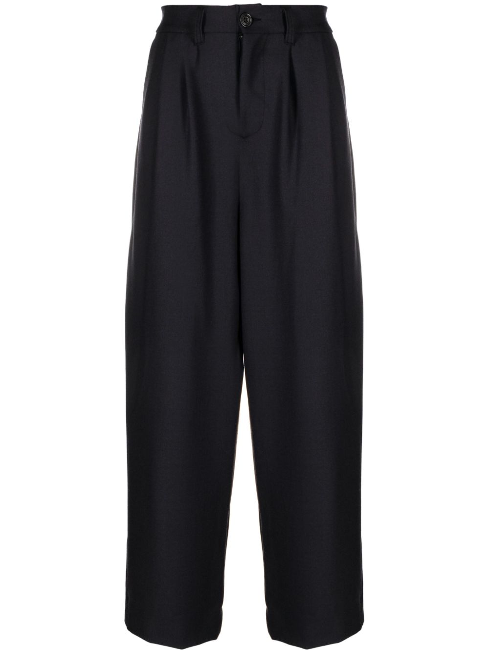 Straight-leg wool-blend trousers - Blue