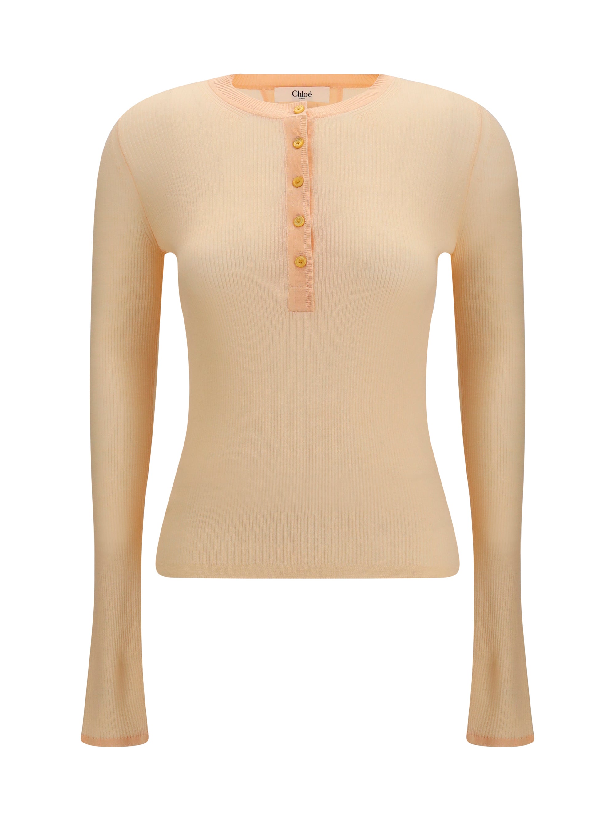 Ribbed Wool Sweater — Beige
