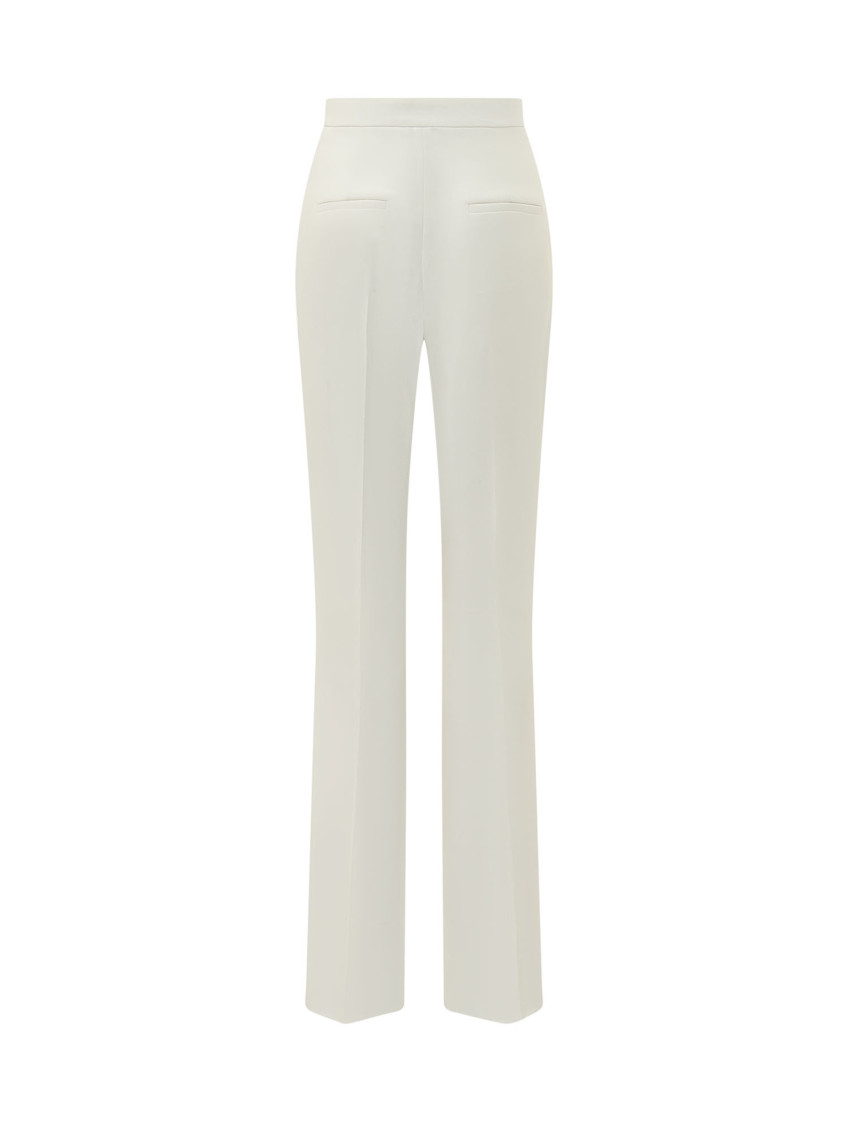 White Tailored Flat Front Pants