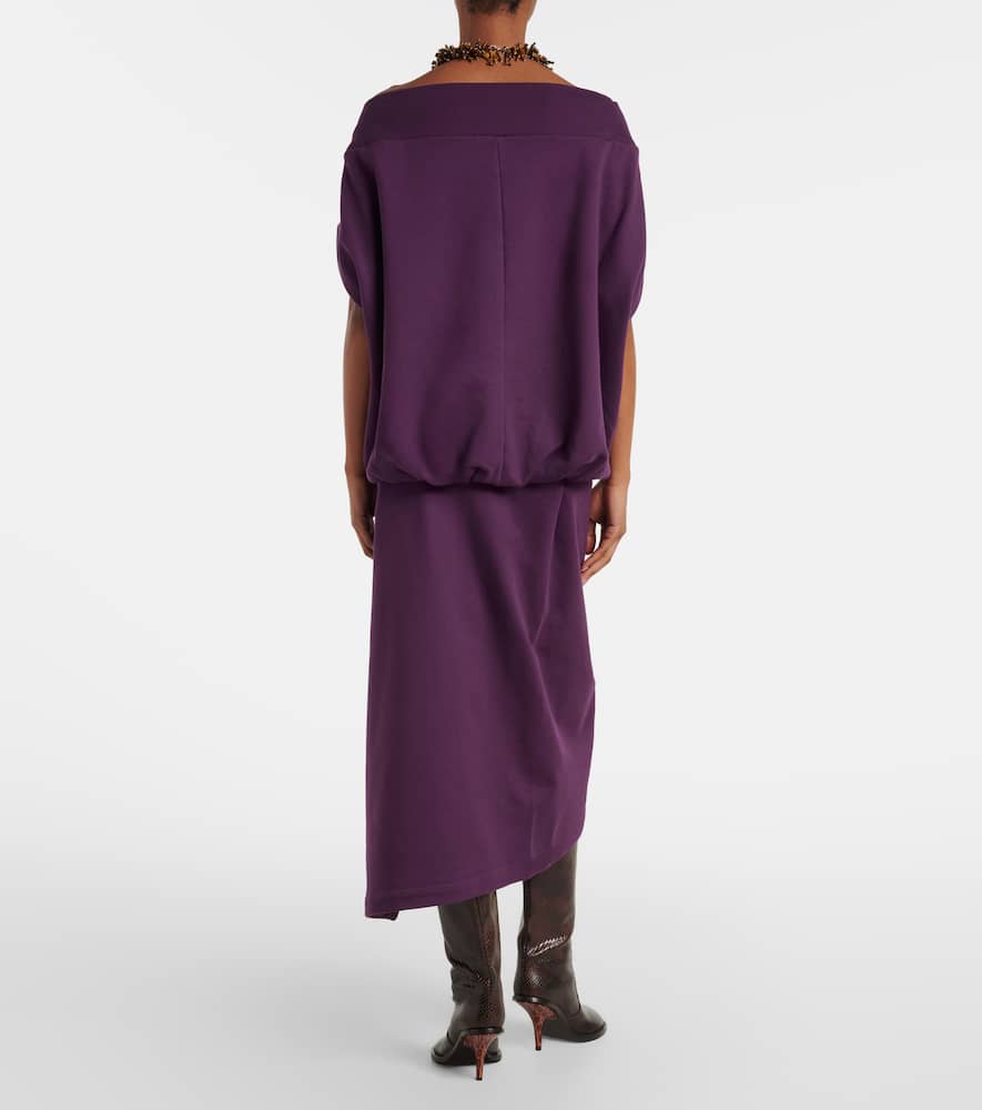 Ruffled cotton jersey midi skirt