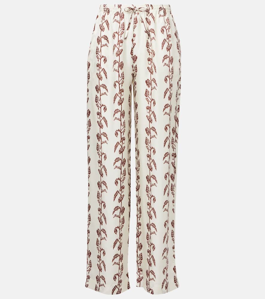 Aurelia silk twill wide-leg pants