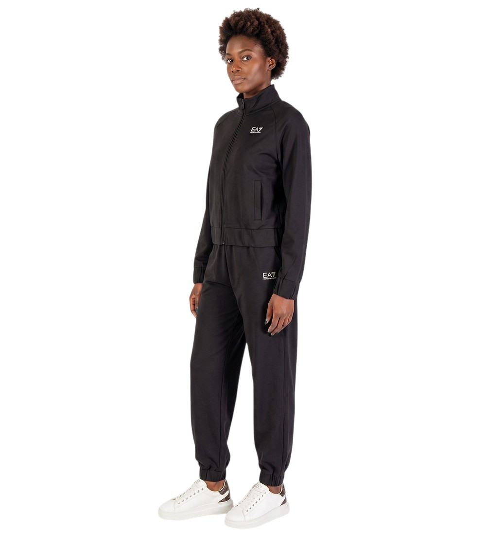 Black Cotton Logo Tracksuit