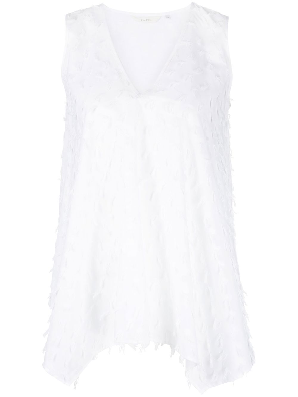 Sleeveless assymetric top - White