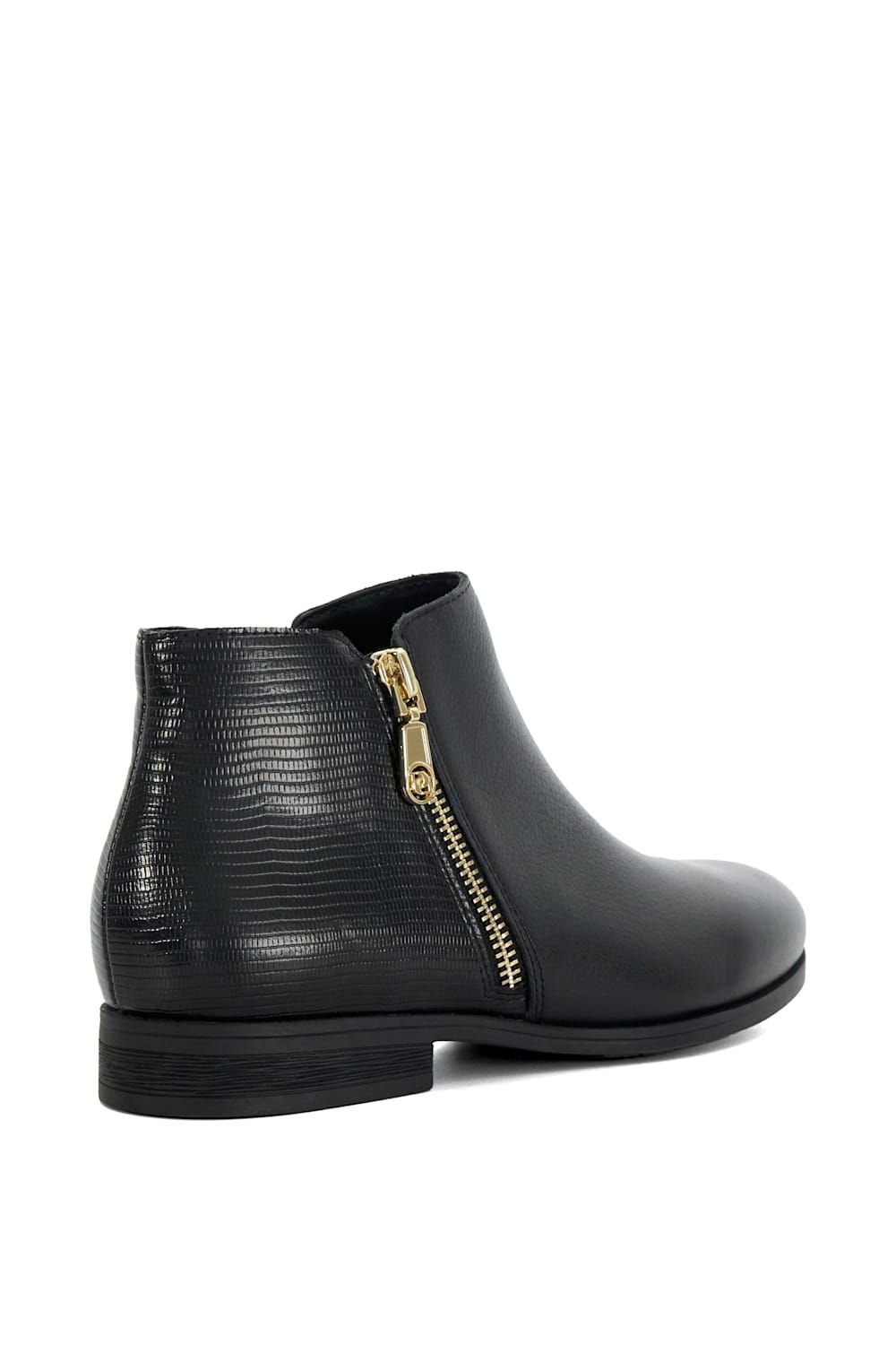 Dune London Women's Wide Fit 'Pandias' Leather Ankle Boots in Black