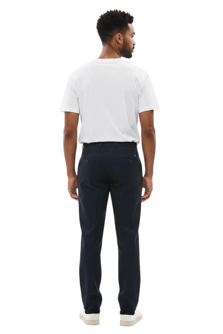 Dark Navy Solid Trousers