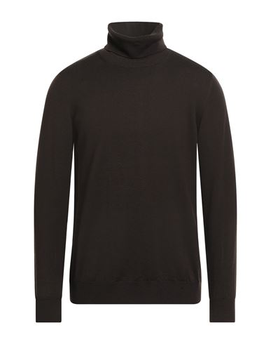 Man Turtleneck Dark brown Size XXL Merino Wool