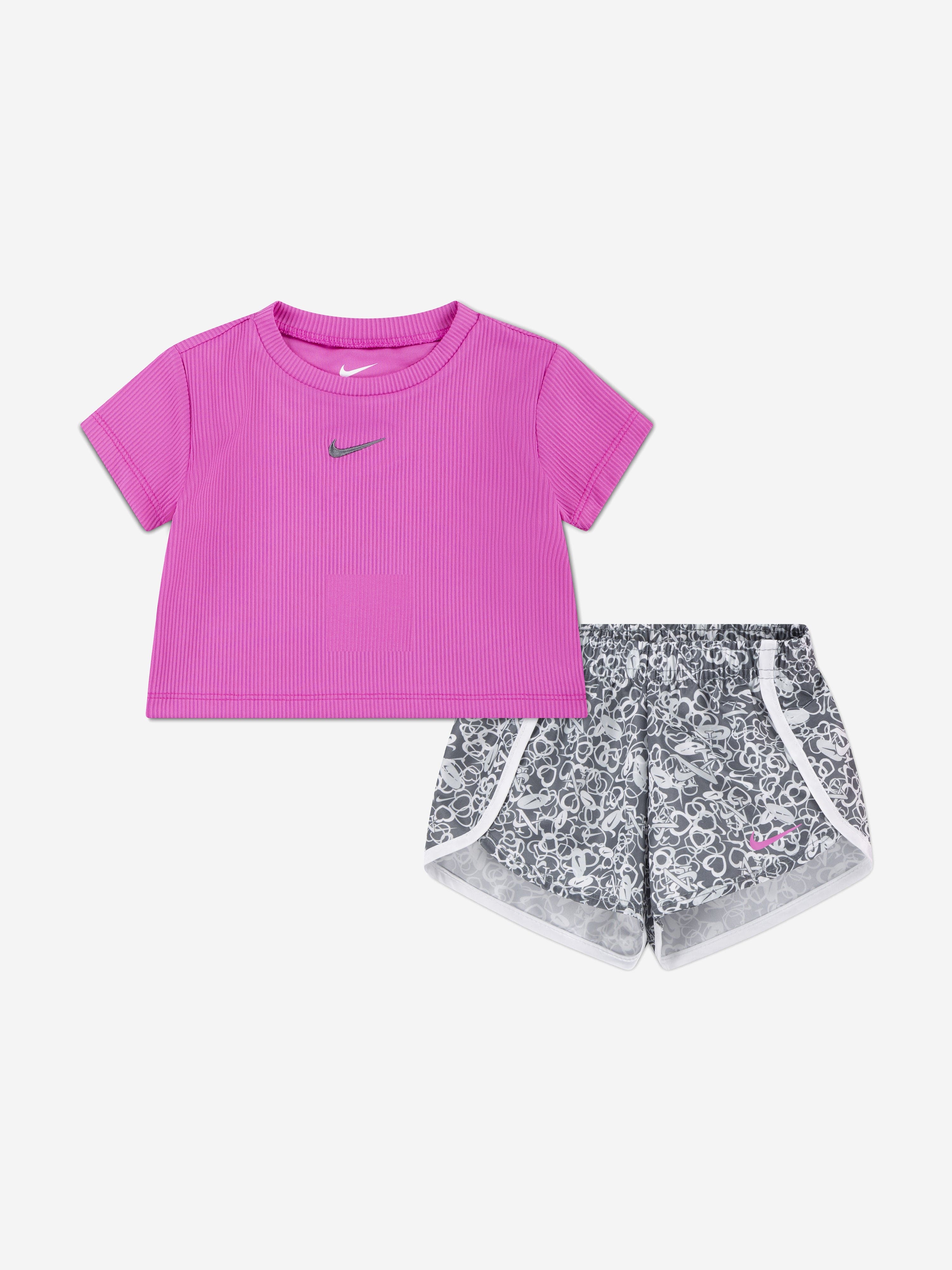 Baby Girls Game Swoosh Match Sprinter Short Set in Pink