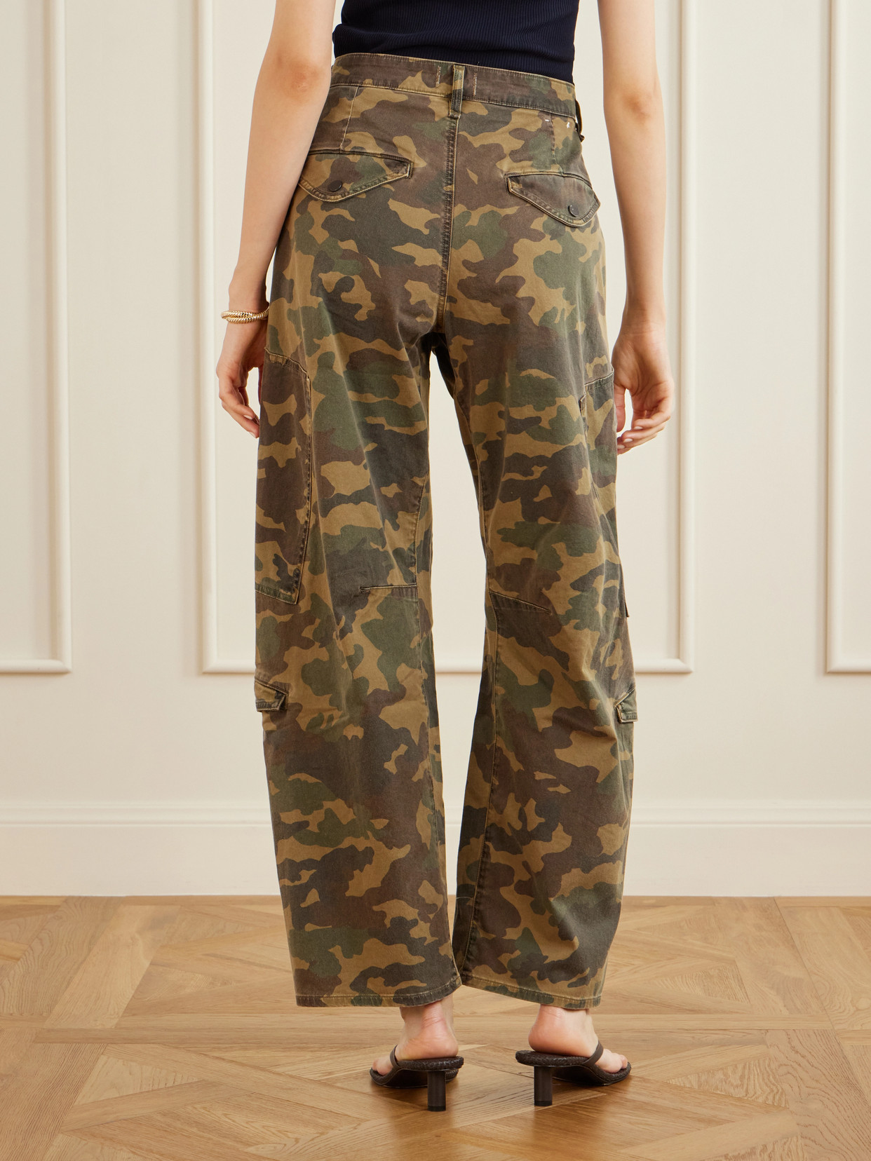 Flight Printed Mid-rise Straight-leg Cotton-blend Twill Cargo Pants - Green