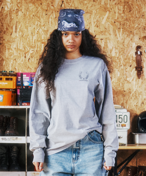 LUCKY HOUSE LS TEE GREY