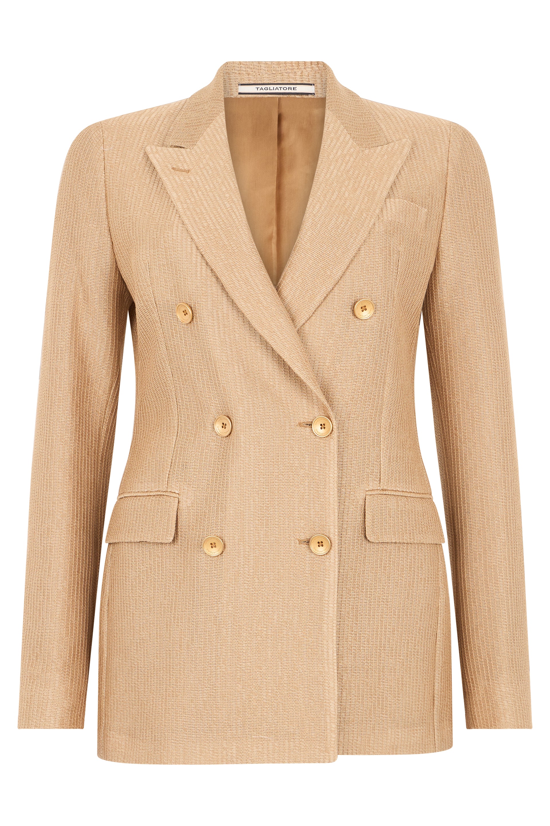 Women's Double-Breasted Cotton Blazer with Classic Collar