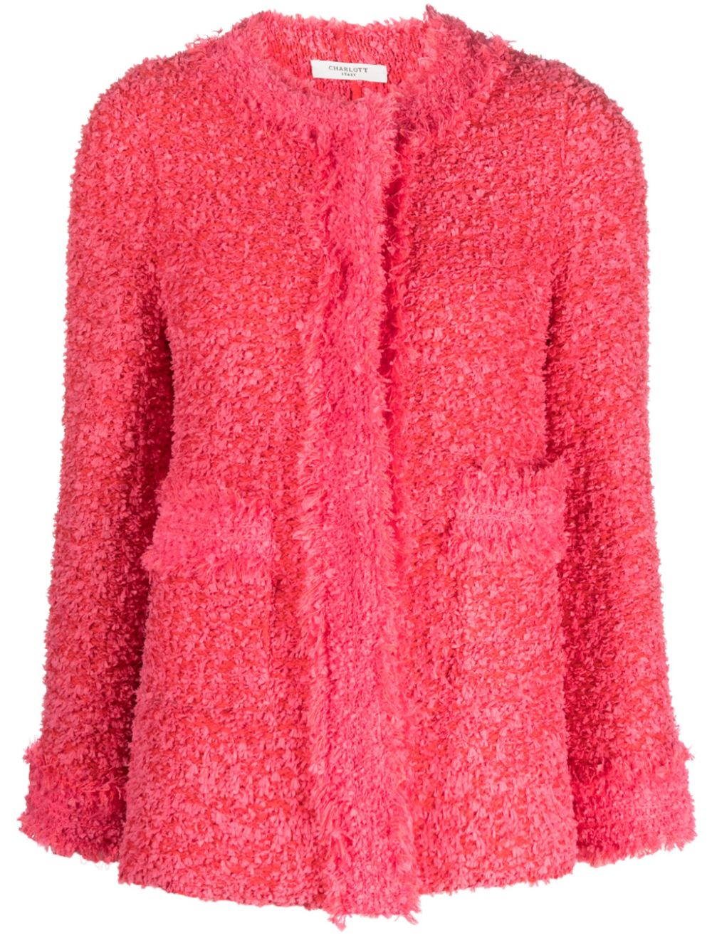 Round-neck wool jacket - Pink