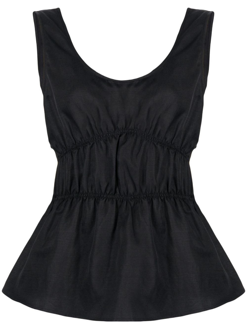 Ruched sleeveless top - Black