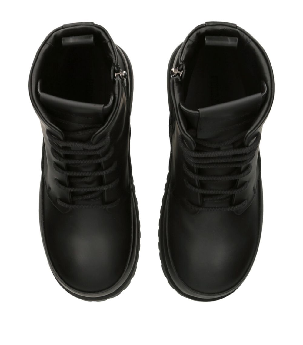 Leather Fede Lace-Up Boots