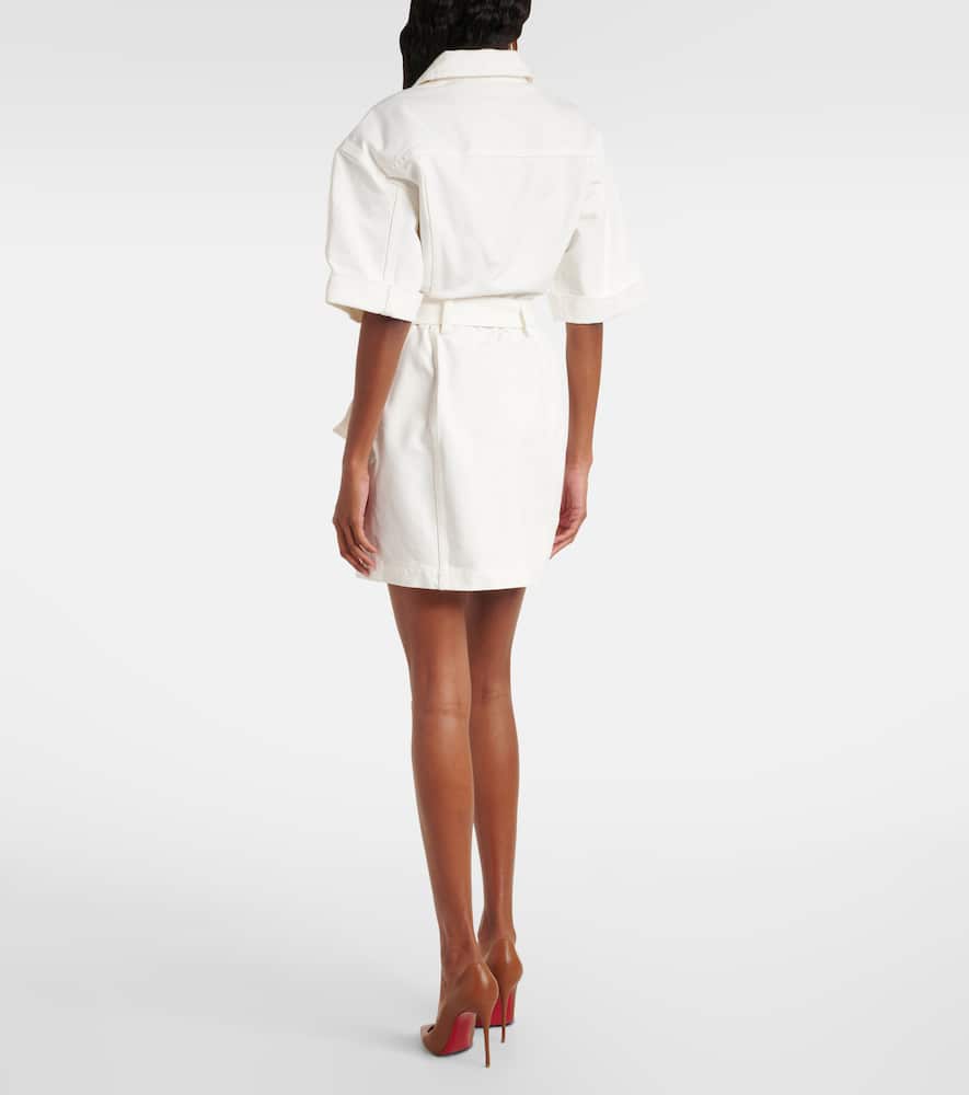 Cotton canvas shirt dress