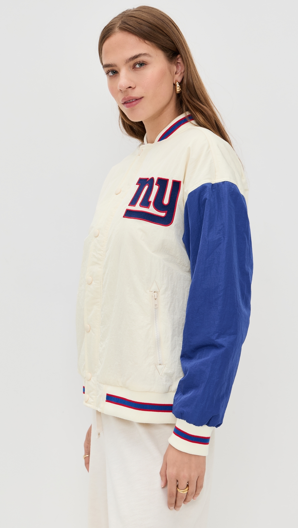 NY Giants Colorblock Bomber Jacket NY Giants Sugar Swizzle/Blue