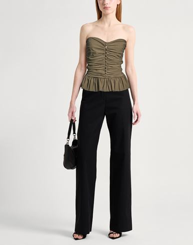 Woman Top Military green Size L Polyamide, Elastane