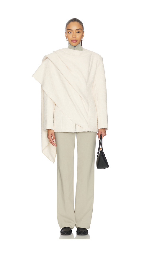 SELMACILEK Cape Coat in Cream. L. Also in M
