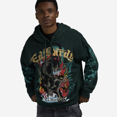 Men's Fire Panther Hoodie in Green