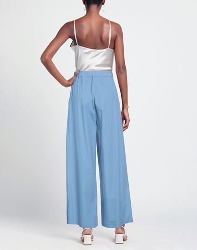 Woman Pants Azure Size M Cotton