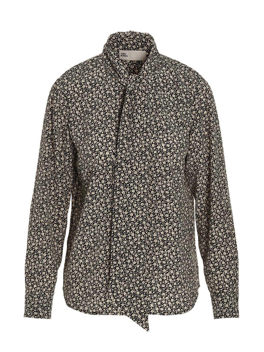 Disty Floral Silk Twill Blow Blouse