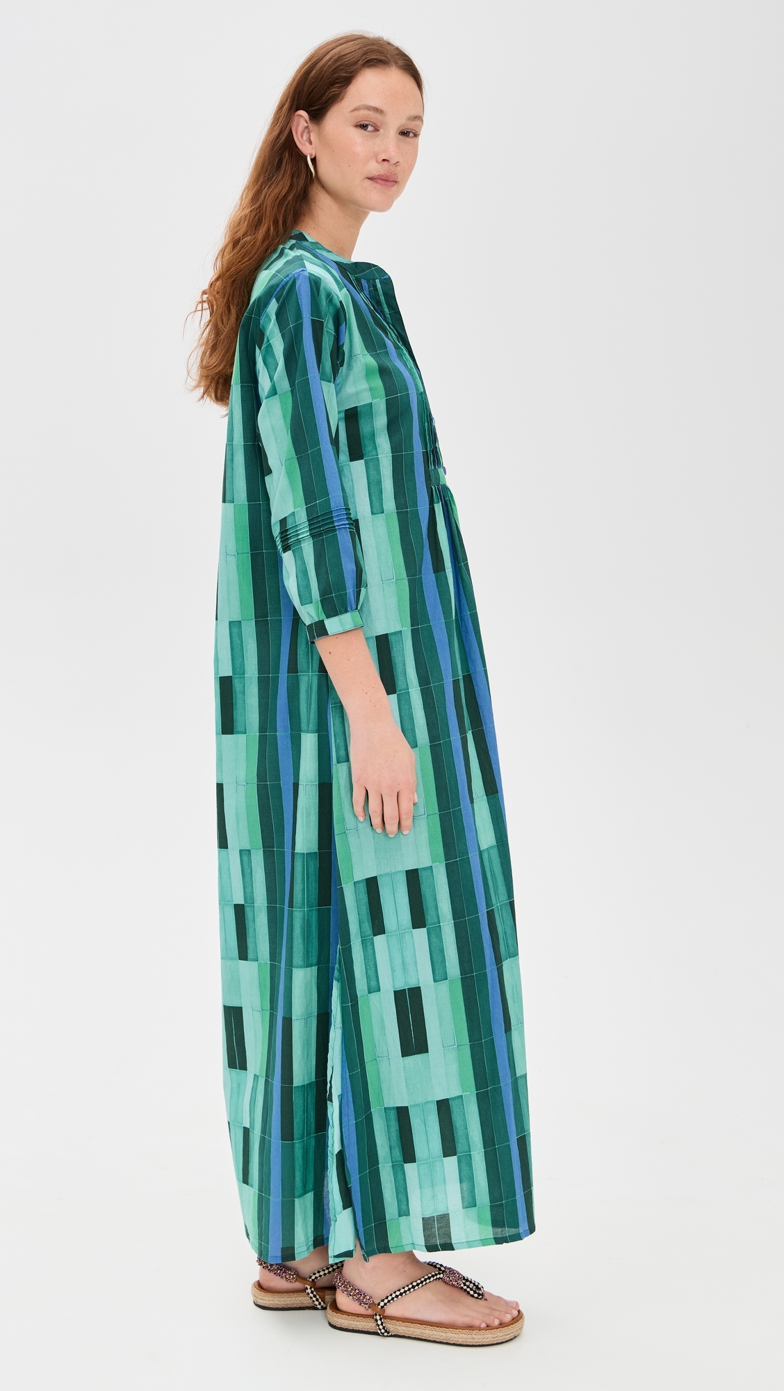 Natalie Martin Collection Sammie Maxi Dress Sea Glass Cotton Green