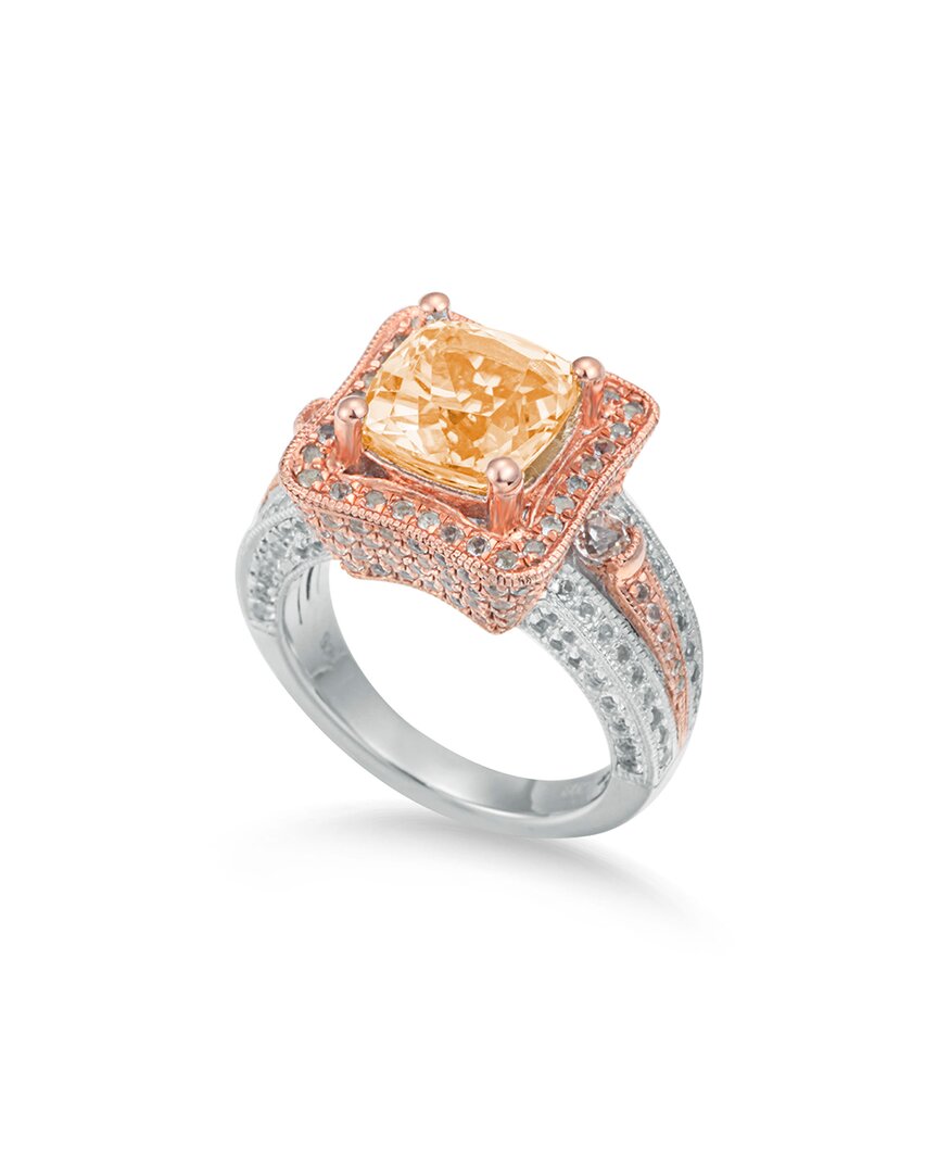 Two-Tone Silver 6.00 ct. tw. Citrine & White Topaz Ring
