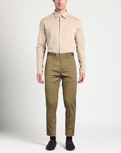 Man Pants Military green Size 34 Cotton, Elastane