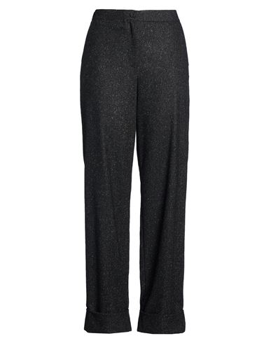 Woman Pants Charcoal Size 12 Wool, Polyester, Acrylic, Silk, Elastane