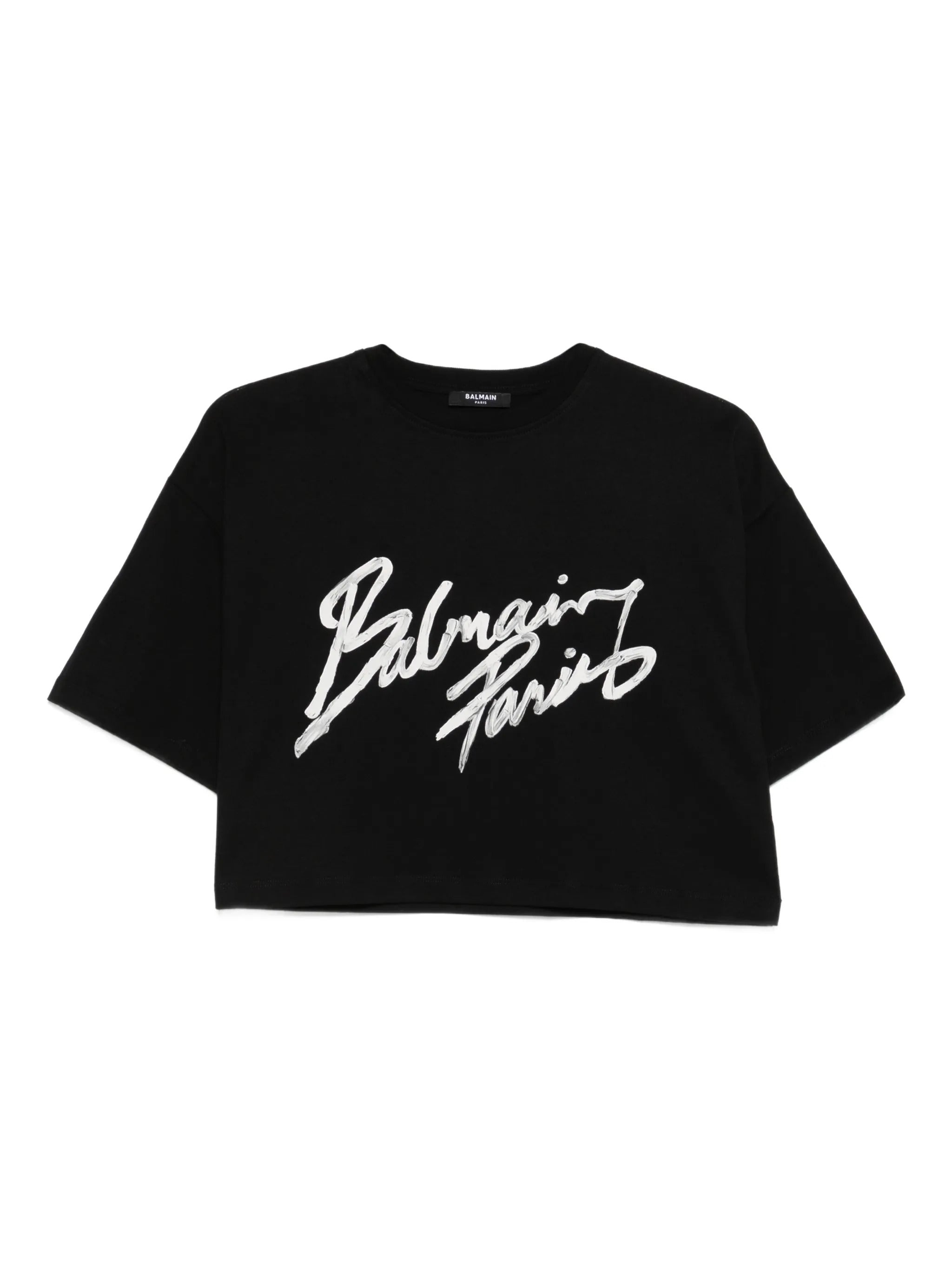 Cropped T-shirt with Front Logo