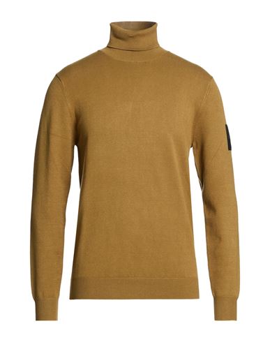 Man Turtleneck Khaki Size M Recycled viscose, PBT