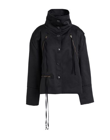 Woman Jacket Black Size 4 Linen, Polyester
