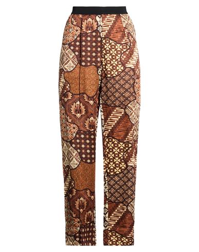 Woman Pants Brown Size 4 Cupro, Linen, Modal