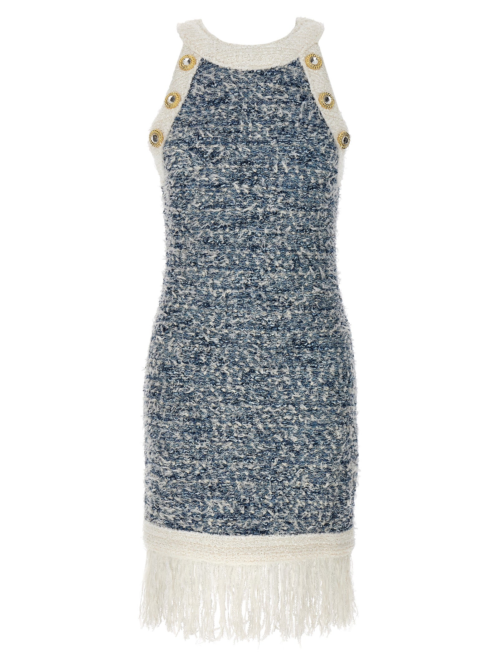 -Fringed Tweed Abiti Multicolor-Donna