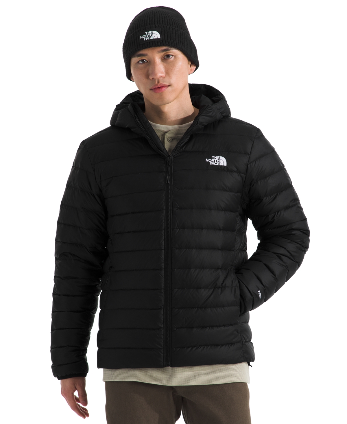 Men's Classic Down Hooded Jacket - Black