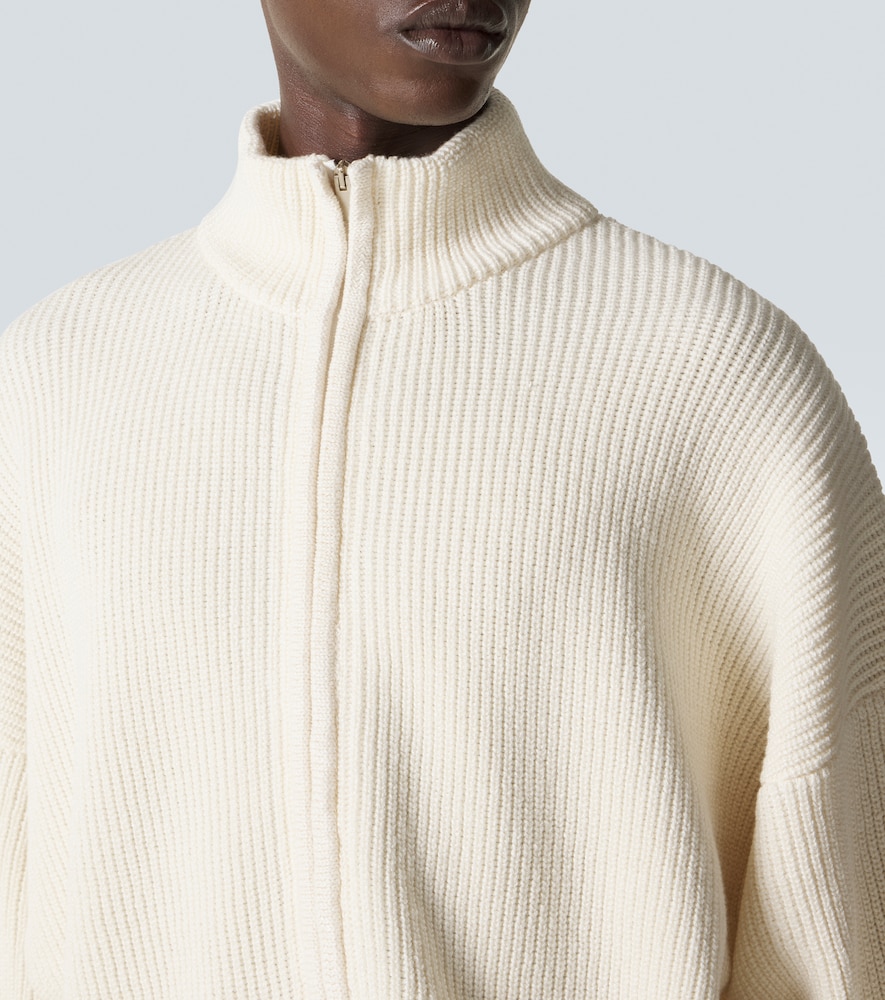 Wool, linen, and cotton half-zip sweater
