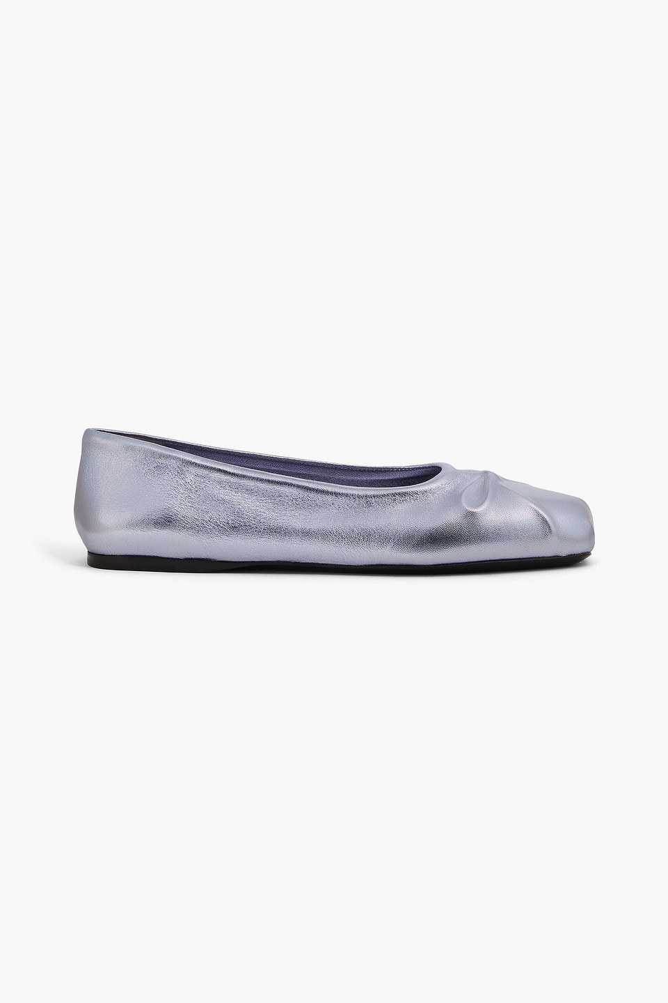 Metallic leather ballet flats