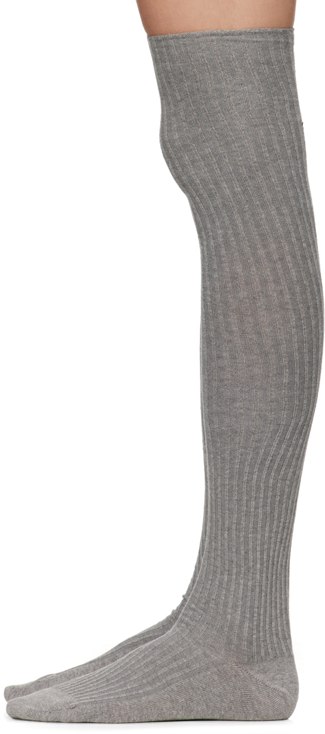 Baserange 여성 블랙 & 그레이 오버 니삭스 세트 242922F076001