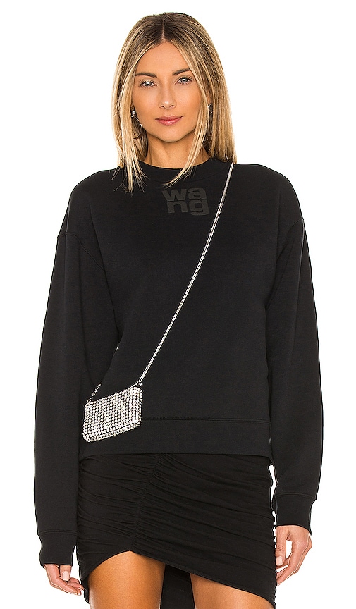 Alexander Wang Essential Terry Crew Sweatshirt W/ Puff Paint Logo