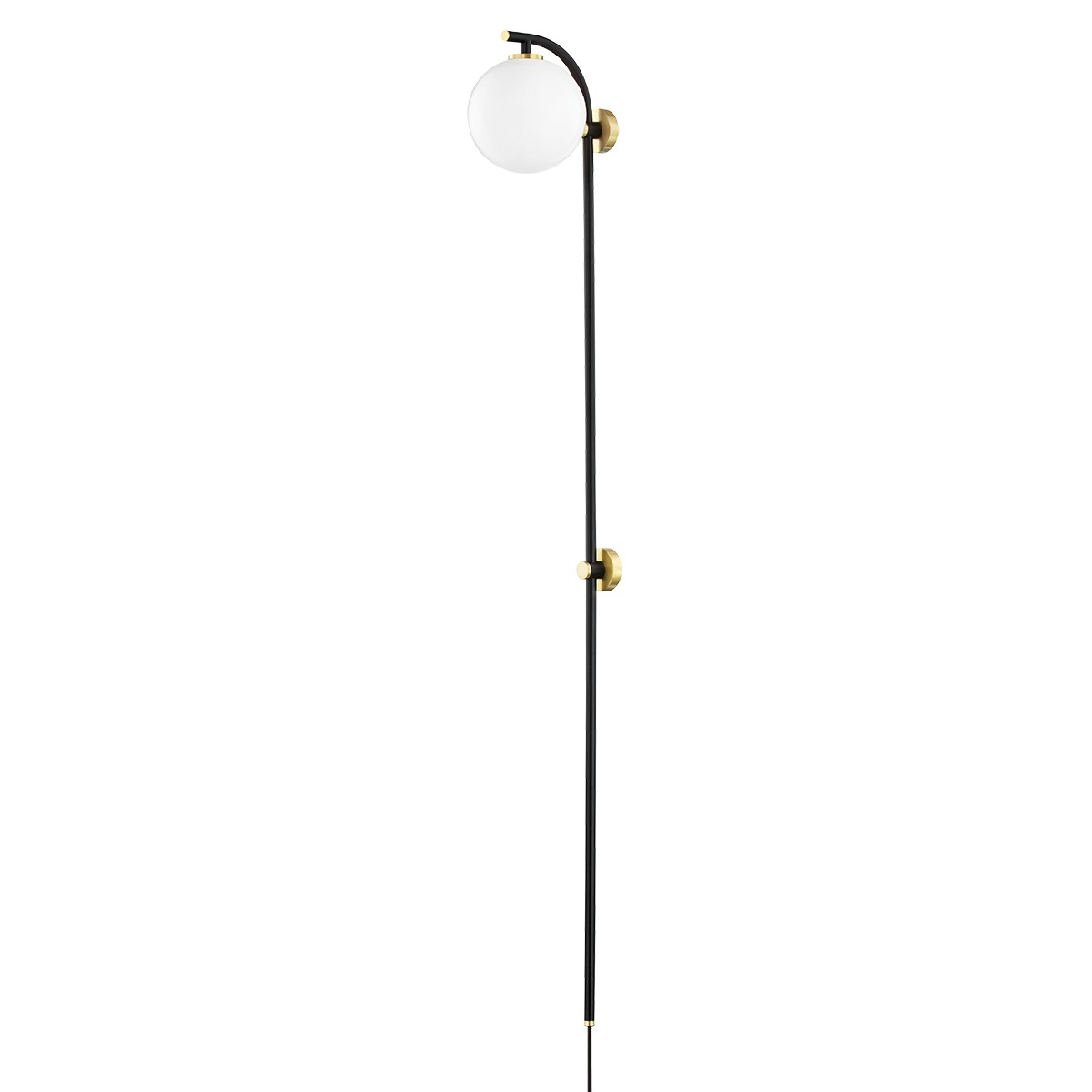 Faye 1-Light LED Wall Sconce in Aged Brass with Soft Black